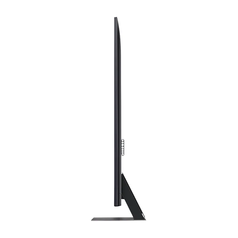 نمای بغل تلویزیون LG 65QNED86 2024 با پایه نصب شده در حالت ساندبار